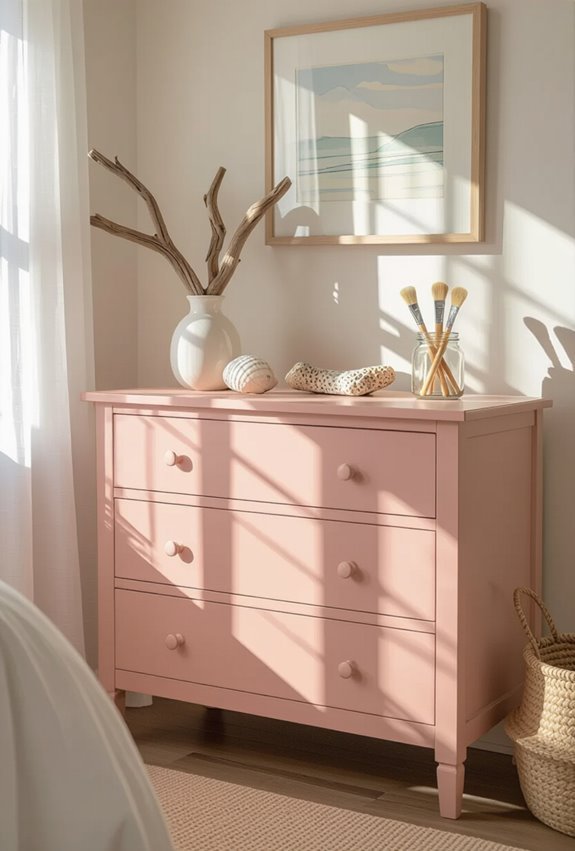 muted pink coastal furniture