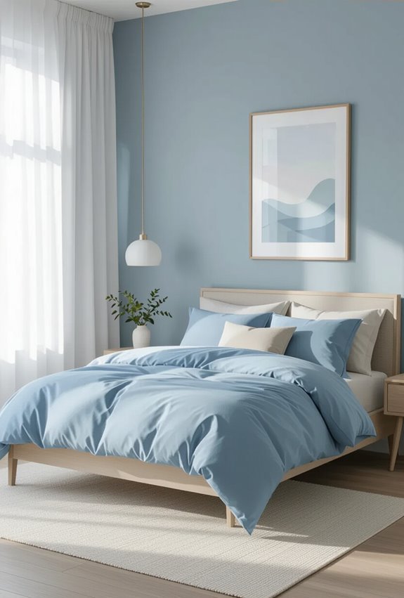 muted teal with taupe accents