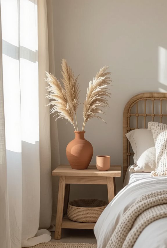 muted terracotta clay accents
