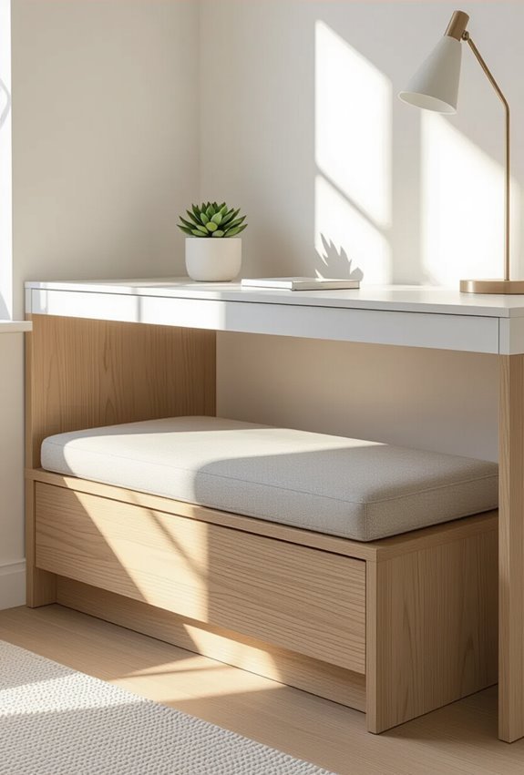 narrow bench slides under