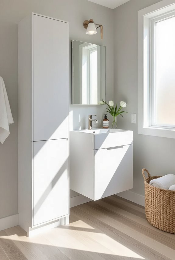 narrow cabinets maximize tight space storage