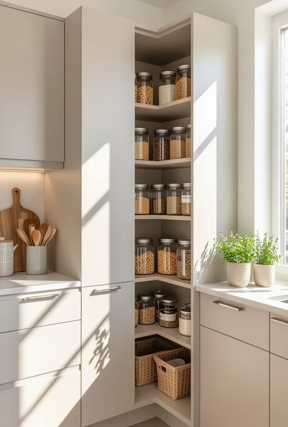 narrow pullouts maximize pantry