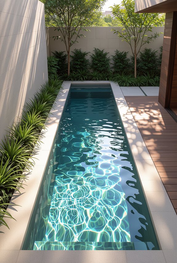narrow yard lap pool retreat