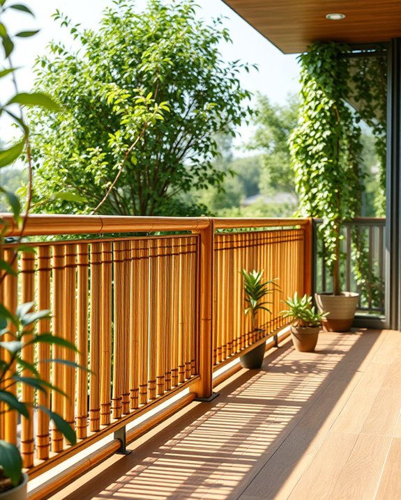 natural bamboo balcony railing