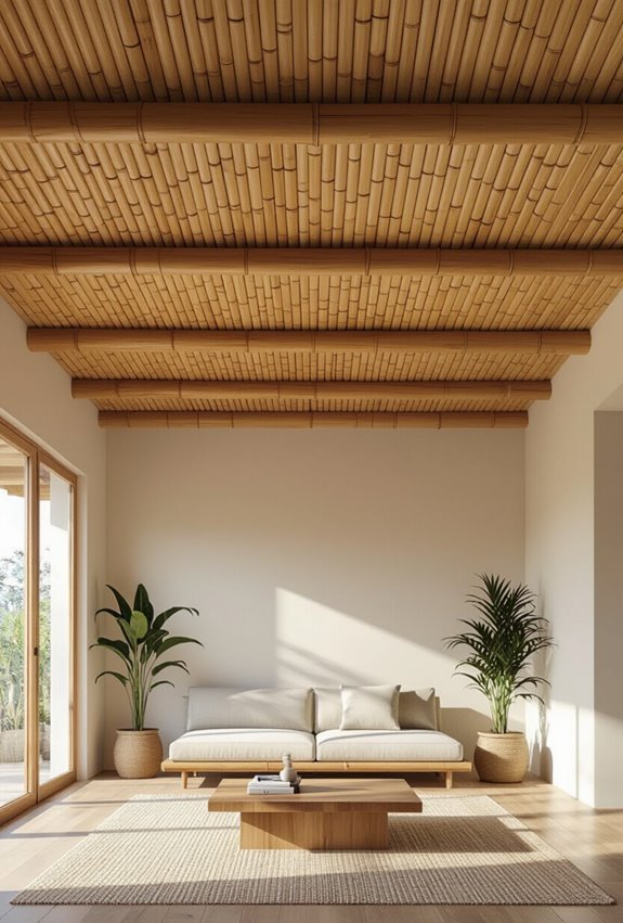 natural bamboo ceiling warmth