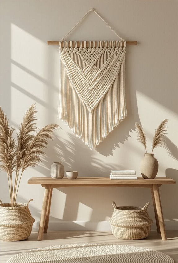 natural dyed fringe macram art