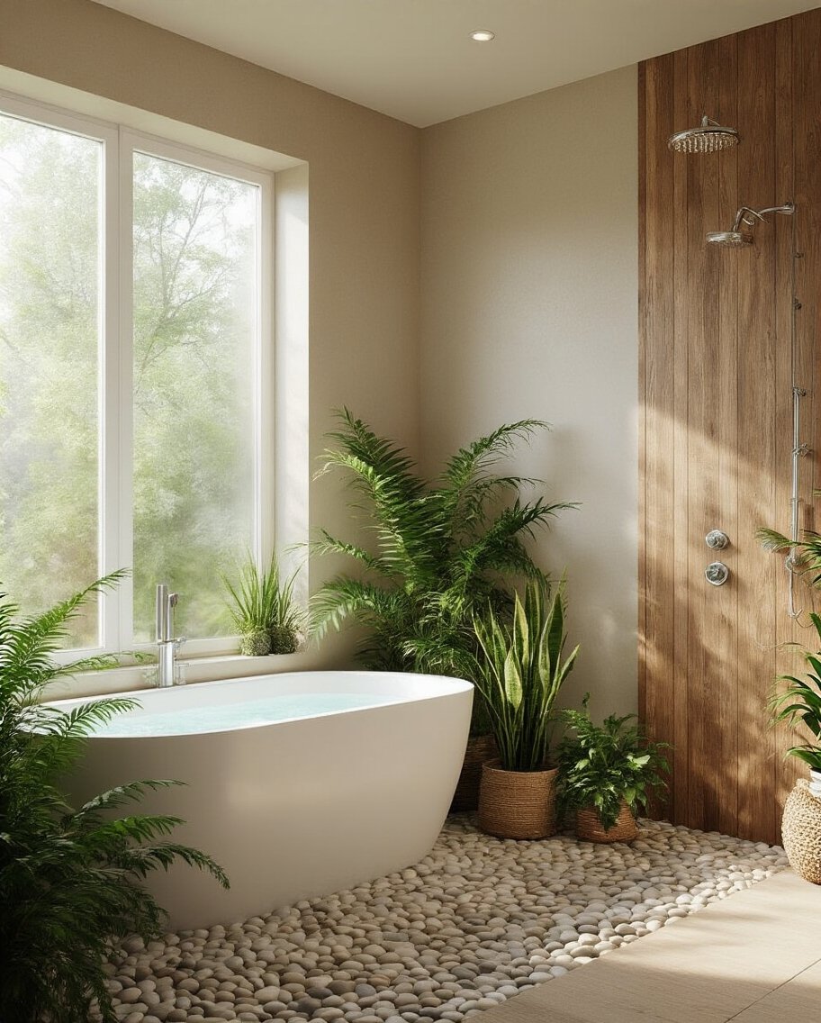 natural elements in bathrooms