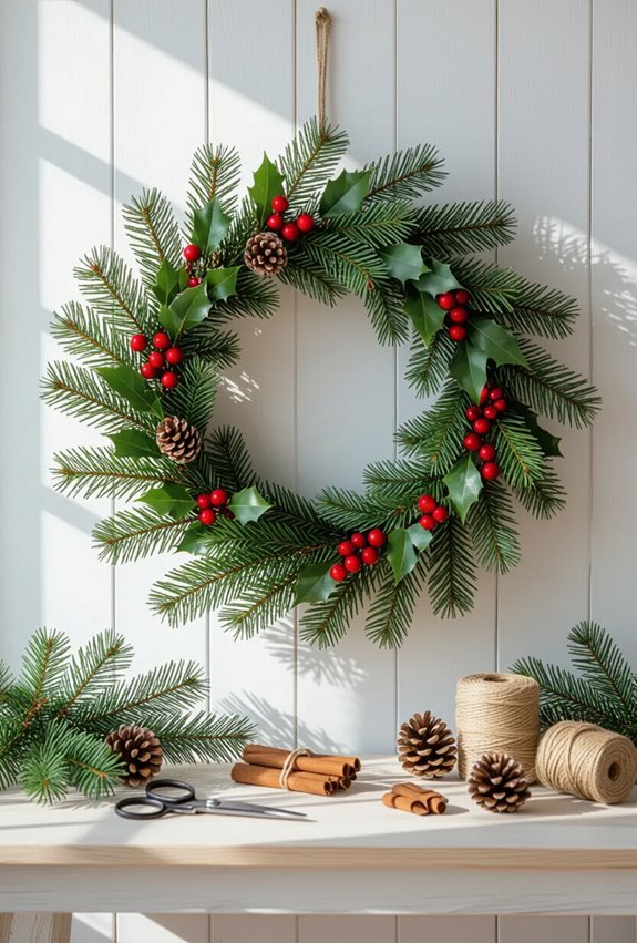 natural evergreen wreath craft