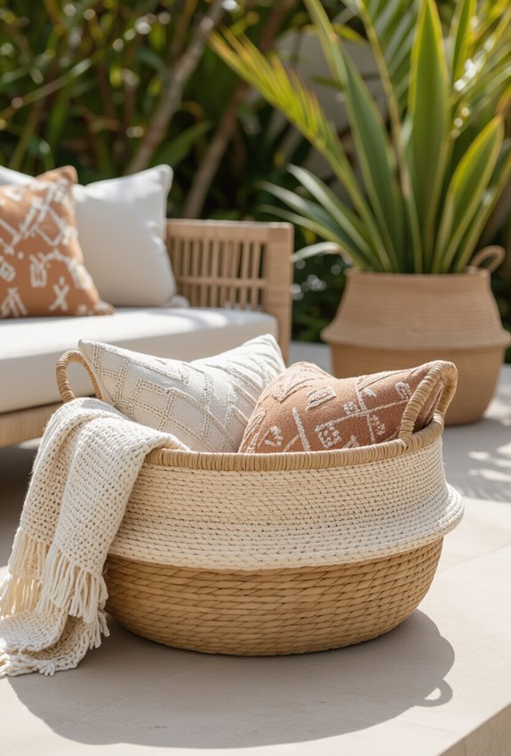natural fiber baskets with liners