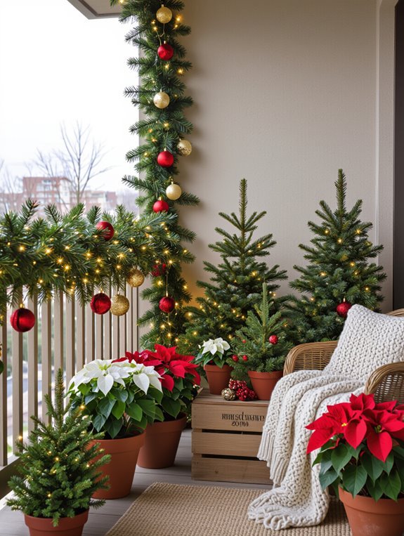 natural holiday balcony decor