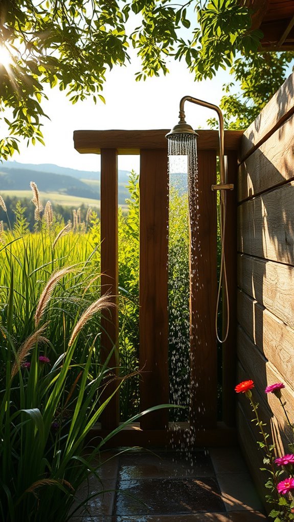 natural light outdoor shower