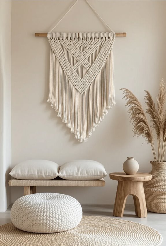 natural macram textured accents