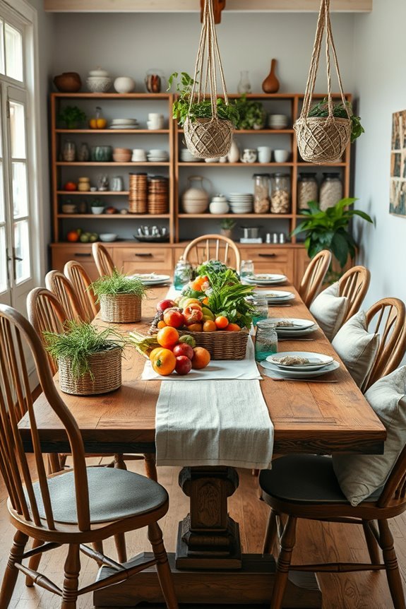 natural rustic dining decor