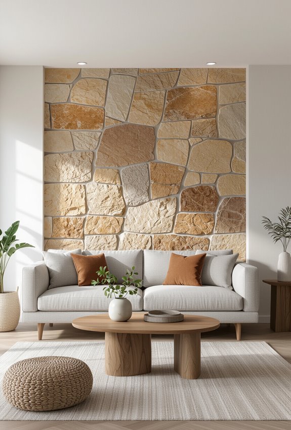 natural stacked stone accent