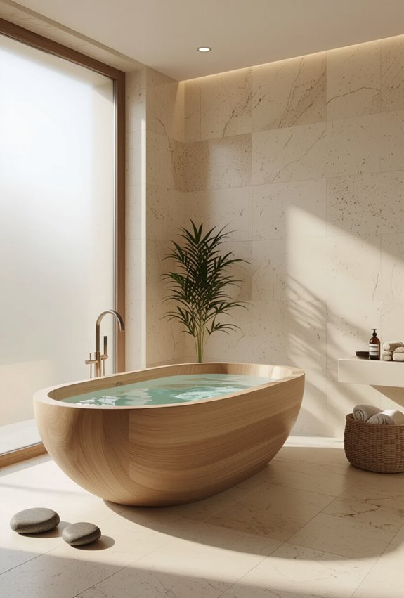 natural stone and bamboo