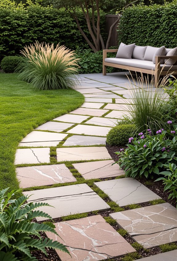 natural stone connecting pathways