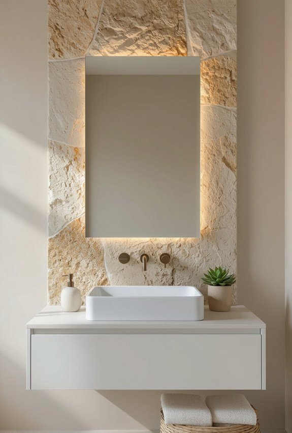 natural stone framed mirrors