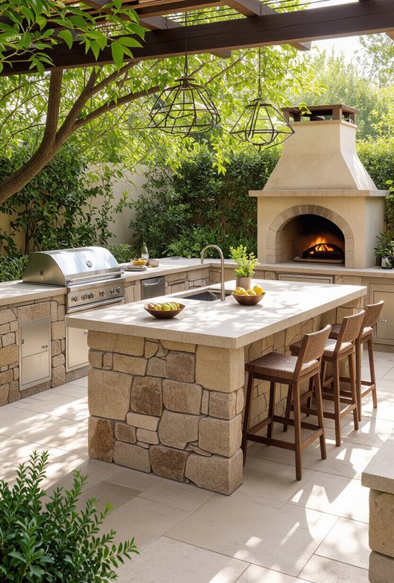 natural stone garden kitchen