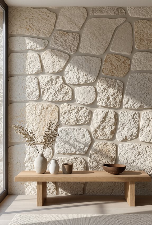 natural stone texture accent wall