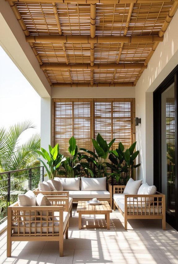 natural textured airy balcony ceiling