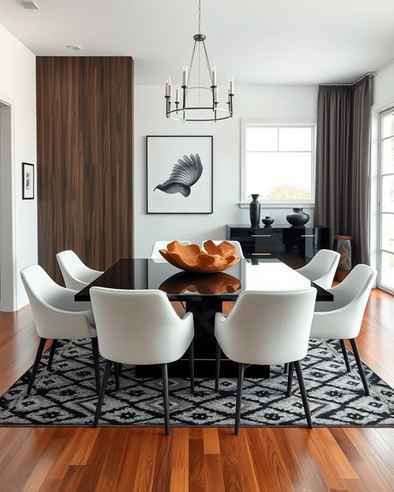 natural wood accents contrast