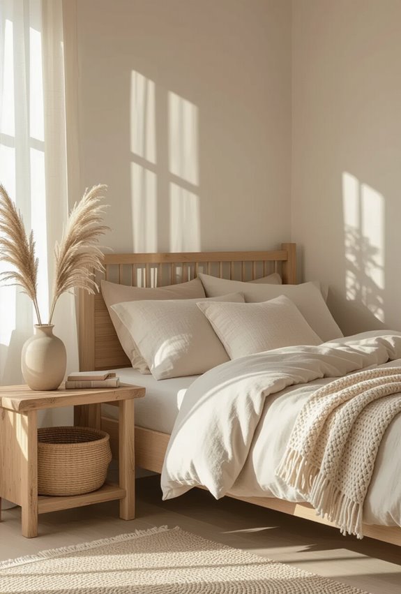 natural wood and linen warmth