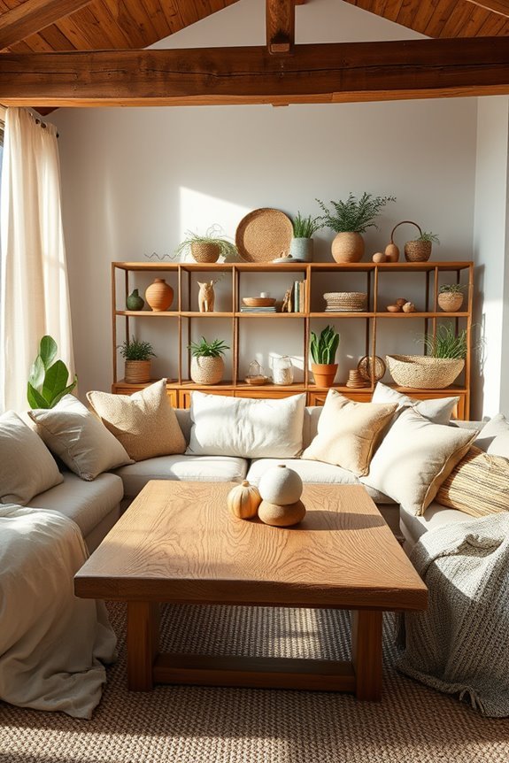 natural wood bohemian decor