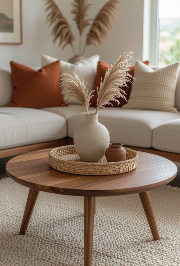 natural wood eclectic centerpiece