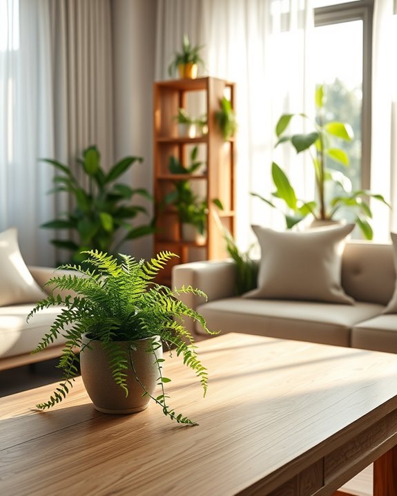 natural wood plant decor