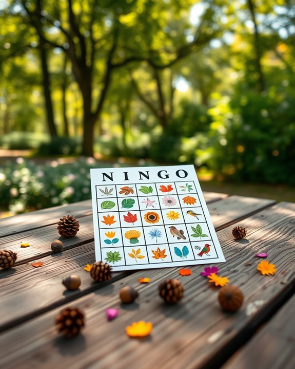 nature exploration bingo game