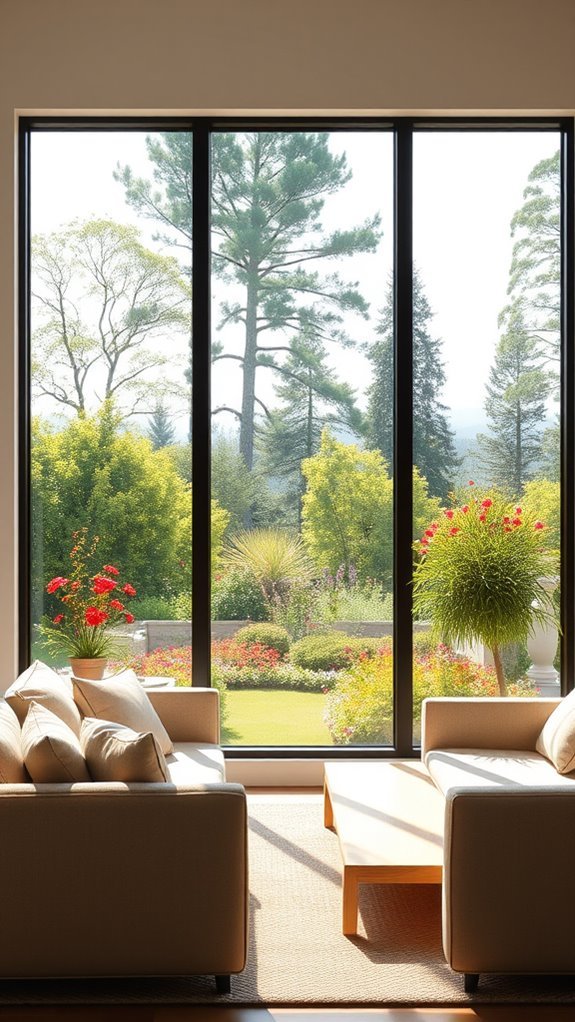 nature framed living room views