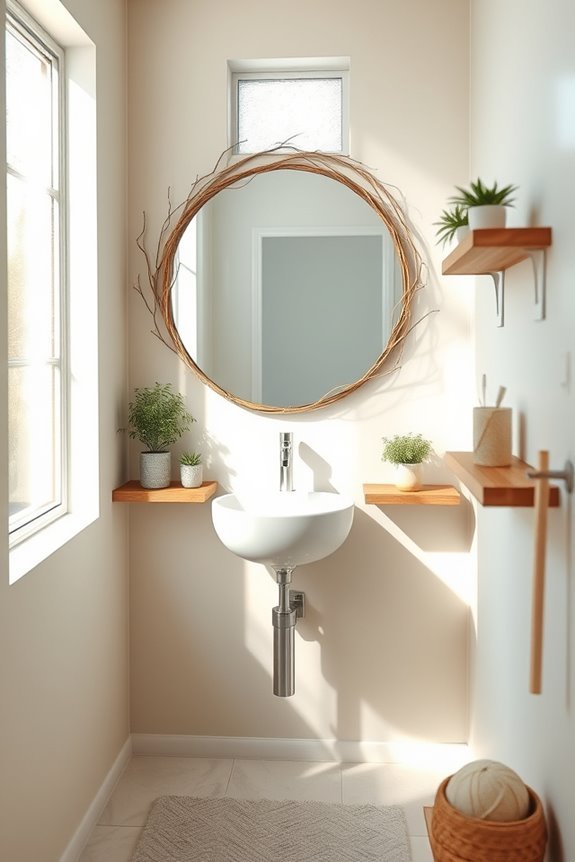 nature inspired bathroom mirrors