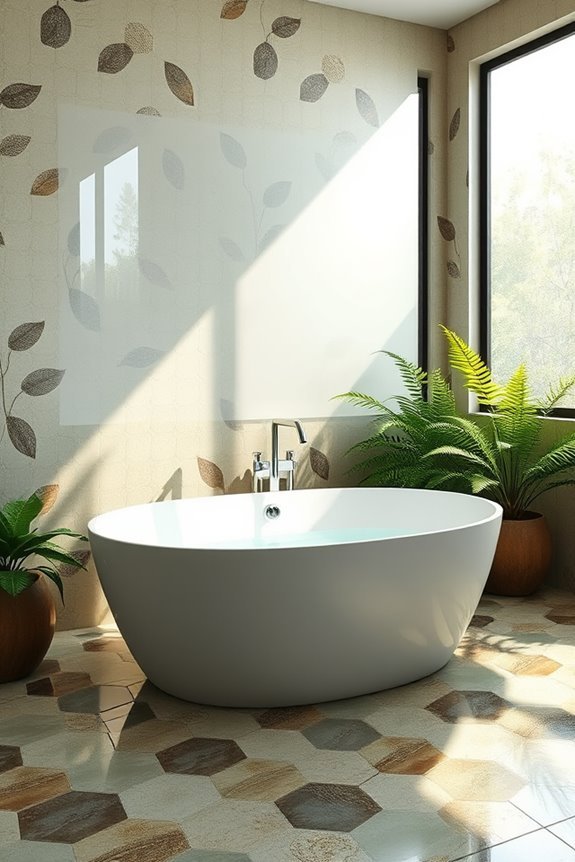 nature inspired bathroom tiles