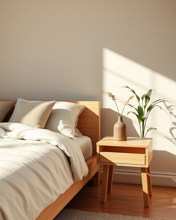 nature inspired bedside decor