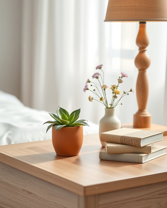 nature inspired bedside decor