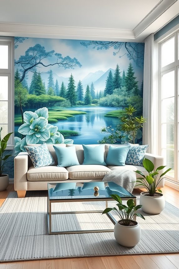 nature inspired blue wallpaper