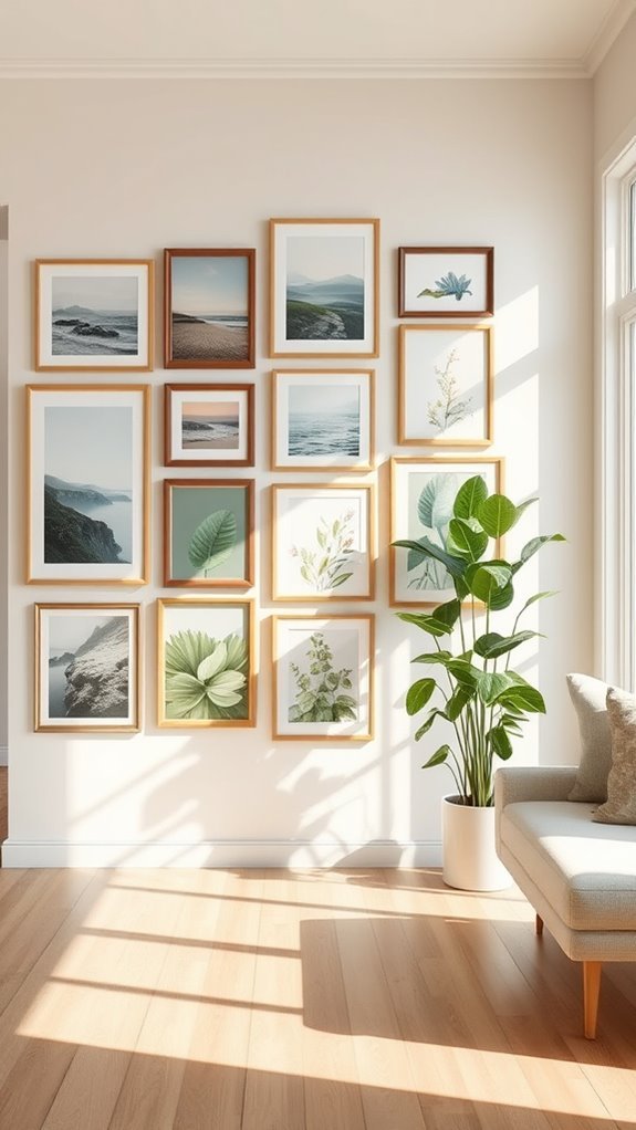 nature inspired gallery wall setup