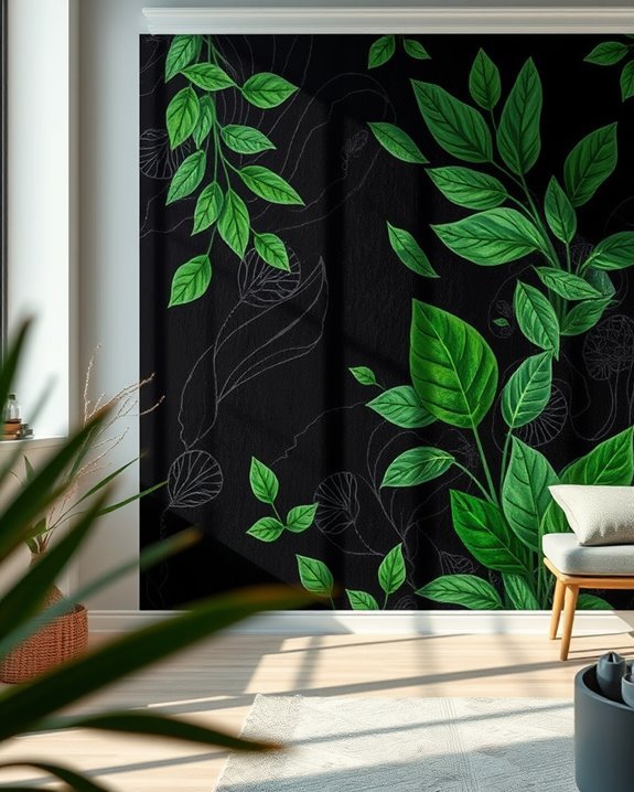 nature inspired hand painted murals