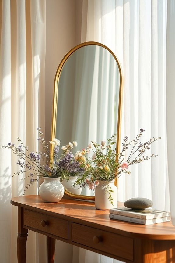 nature inspired mirror decor