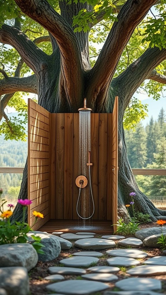 nature inspired outdoor shower design