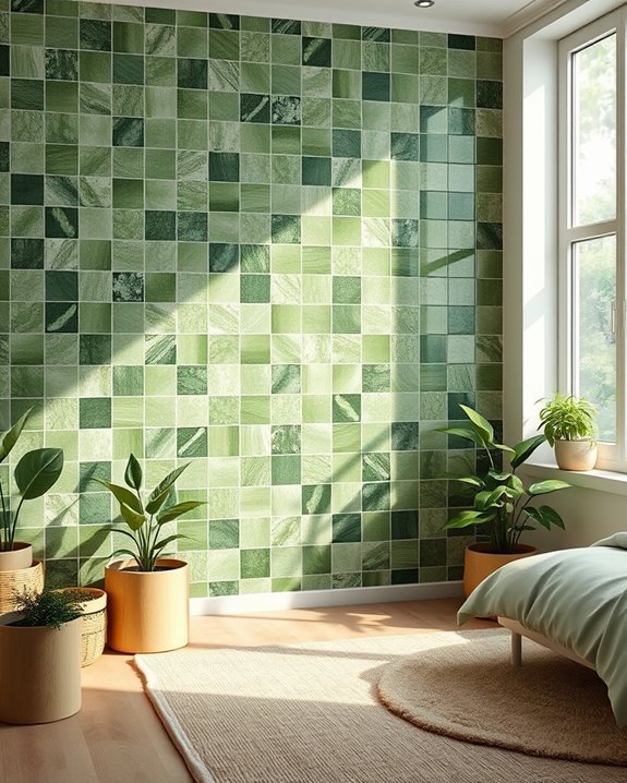 nature inspired tranquil green tiles