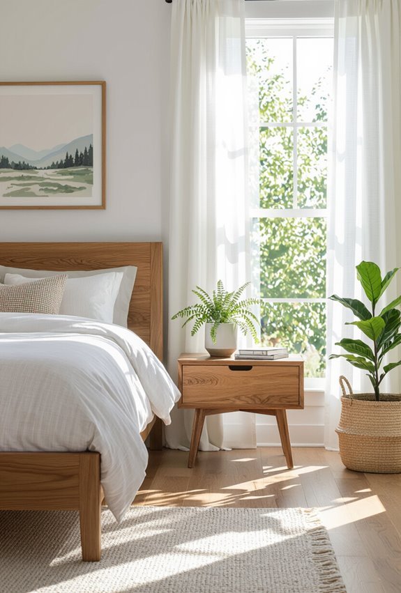 nature inspired wood and greenery