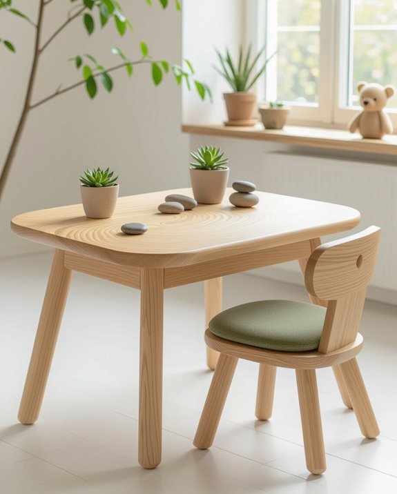 nature themed calming study space
