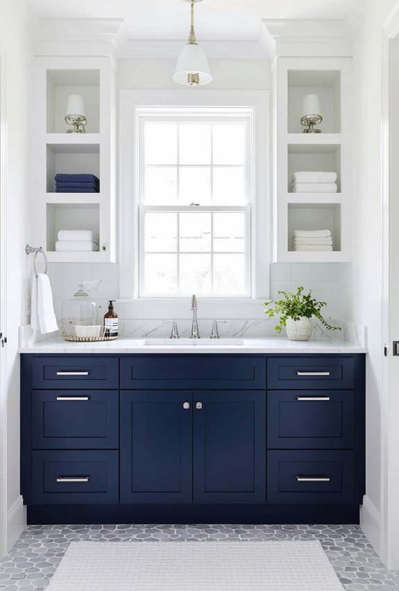 nautical navy and white cabinets