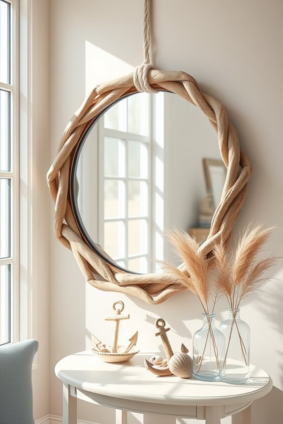 nautical summer mirror decor