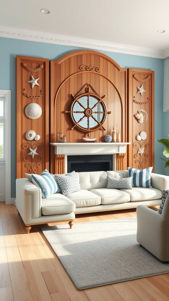 nautical wood and blue