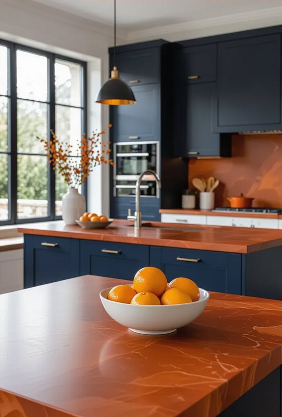 navy and burnt orange coziness