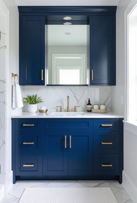 navy blue cabinets elevate elegance