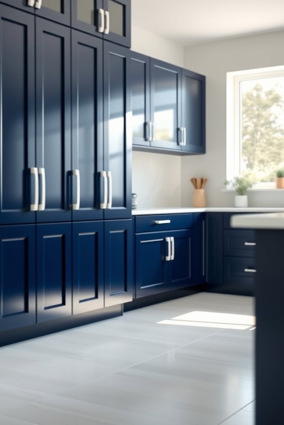 navy cabinets white hardware
