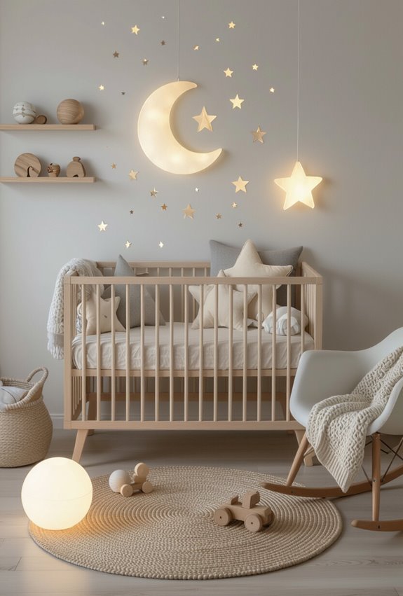 navy twinkling moonlit nursery